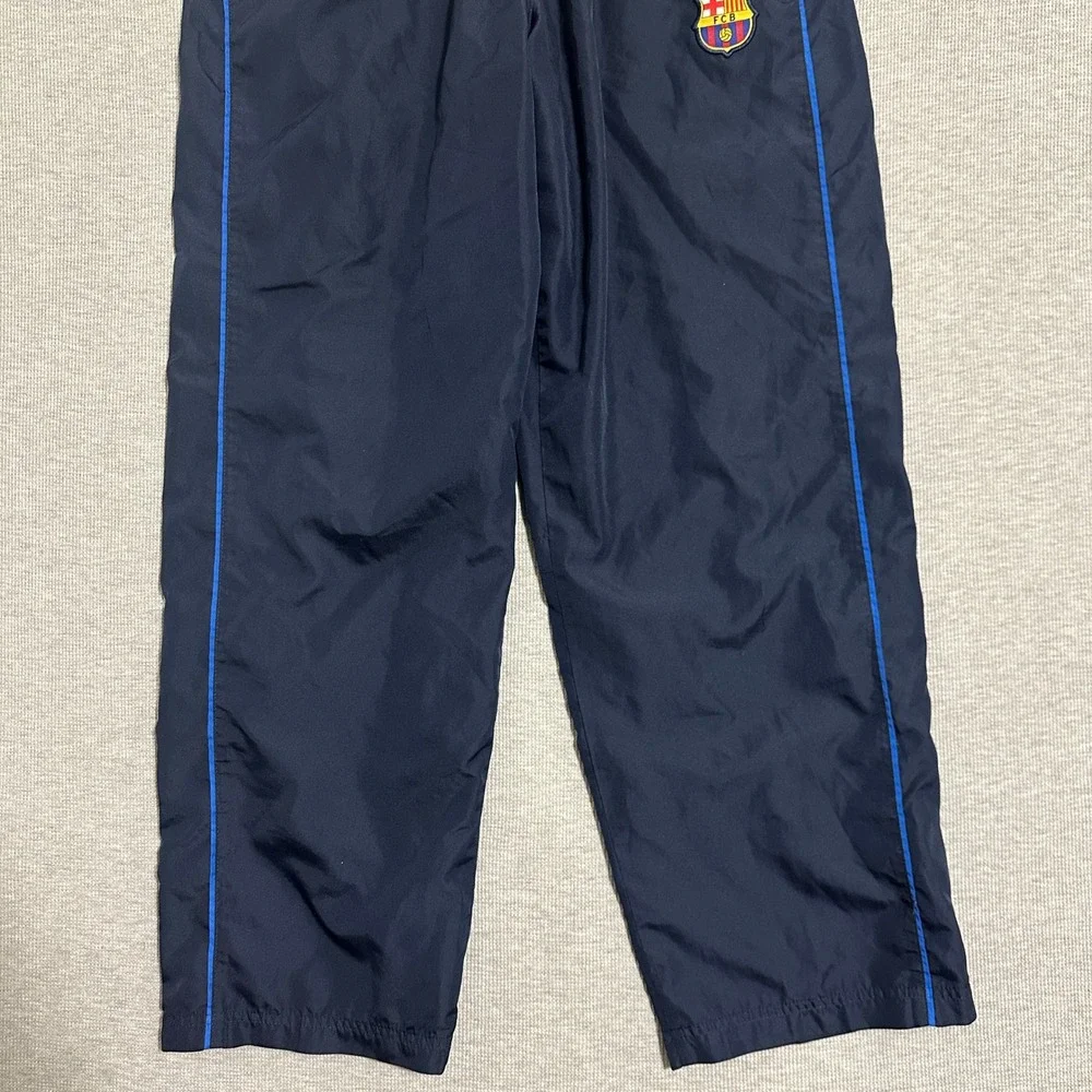 FC Barcelona Navy Blue Soccer Track Pants Mesh Lined Ankle Zip FCB Mens Large